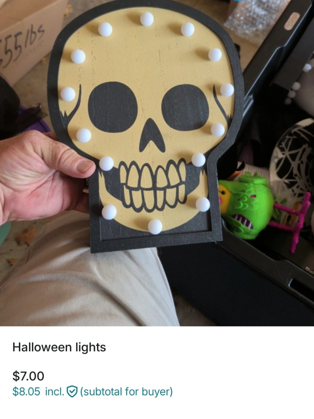 Target Yellow and Black Skull LED Sign